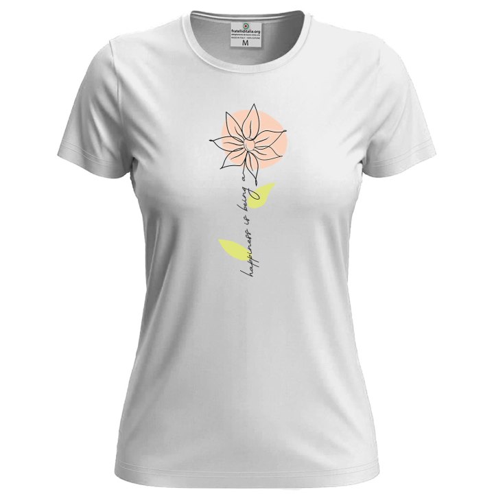 T-shirt mezza manica Donna "HAPPINESS IS BEING A" Idea Regalo Speciale per donne e mamme