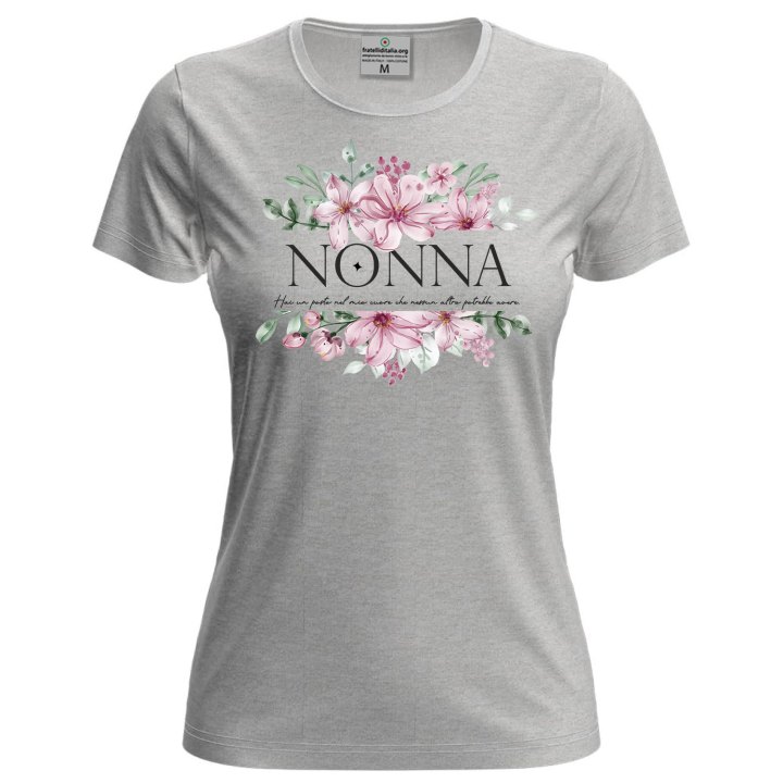 T-shirt maglia mezza manica Donna "NONNA" festa nonni regalo compeanno nascita