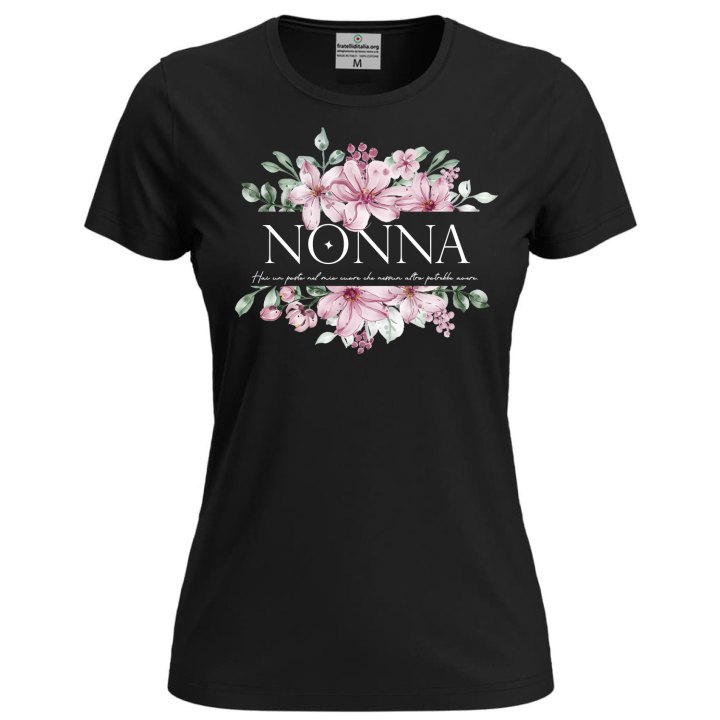 T-shirt maglia mezza manica Donna "NONNA" festa nonni regalo compeanno nascita