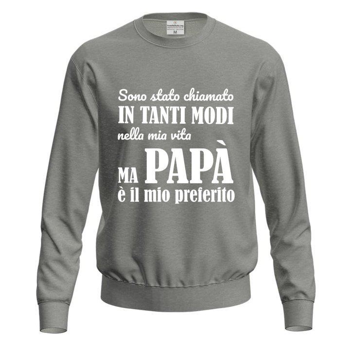 Felpa abbigliamento stampa digitale DTF "Papà è il migliore", regalo festa figli uomo