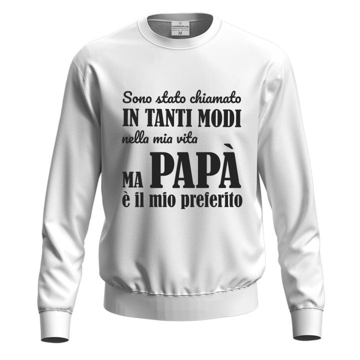 Felpa abbigliamento stampa digitale DTF "Papà è il migliore", regalo festa figli uomo