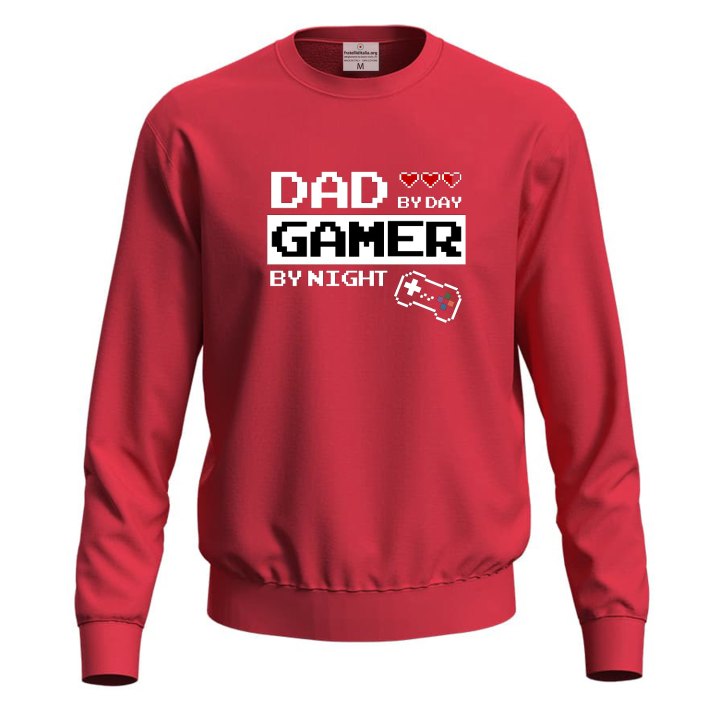 Felpa unisex con stampa digitale DTF "GAMER DAD", idea regalo festa papa' compleanno padre