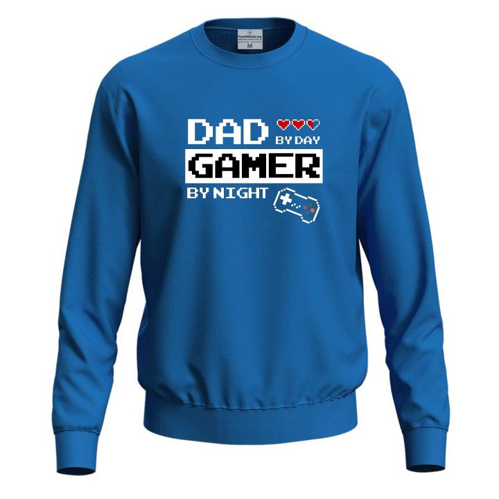 Felpa unisex con stampa digitale DTF "GAMER DAD", idea regalo festa papa' compleanno padre