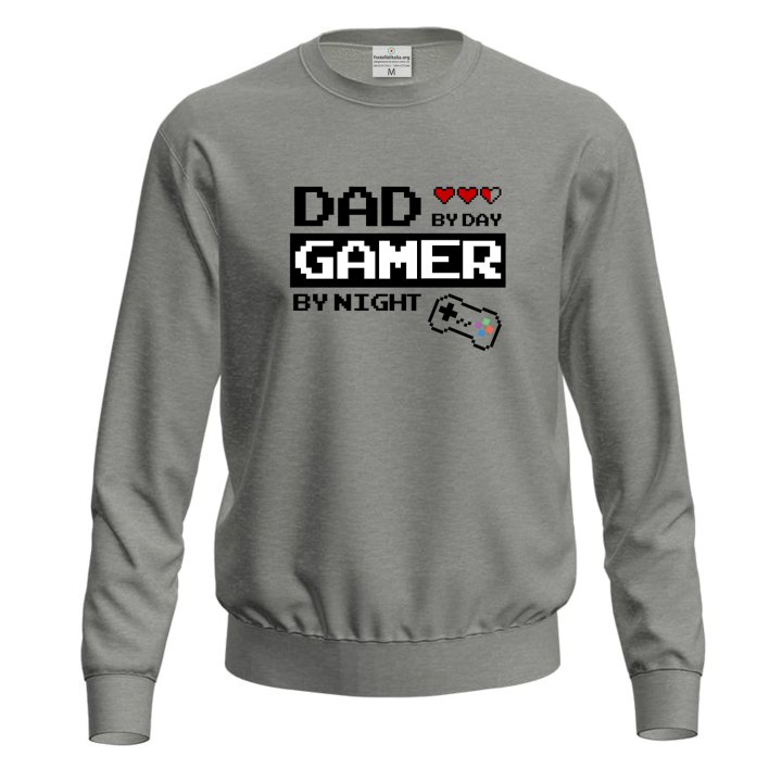 Felpa unisex con stampa digitale DTF "GAMER DAD", idea regalo festa papa' compleanno padre