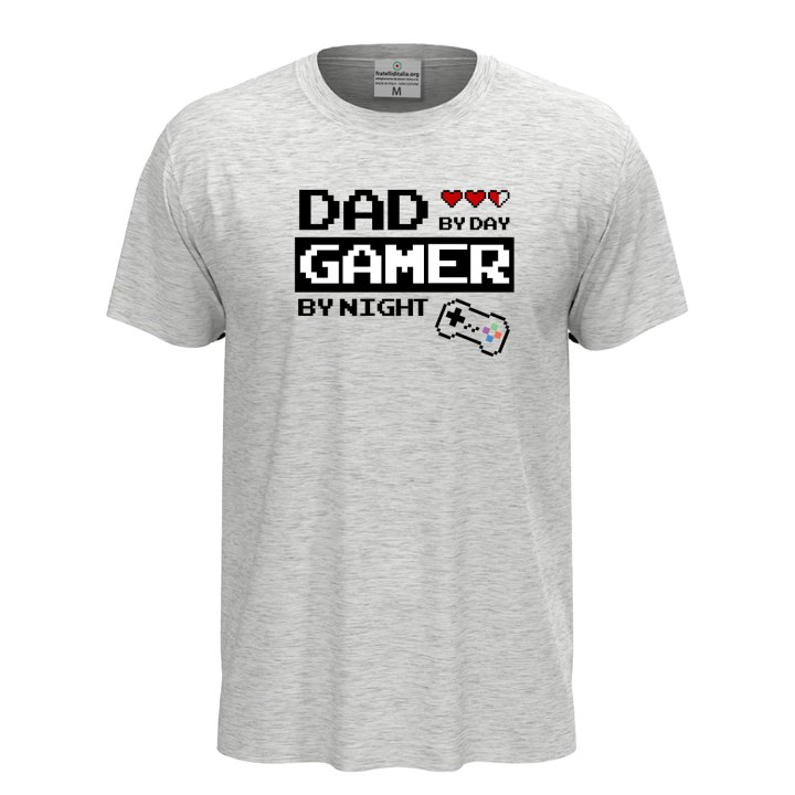 T-shirt classica manica corta con stampa "GAMER DAD", idea regalo gioco papa' compleanno