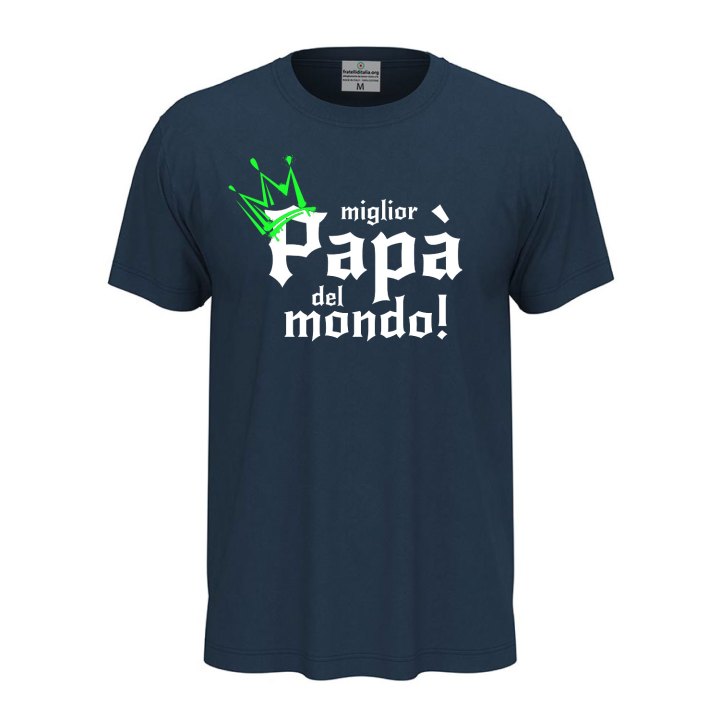 T-shirt estiva "MIGLIOR PAPA' DEL MONDO", idea regalo disponibile festa papa' padre genitori regalo