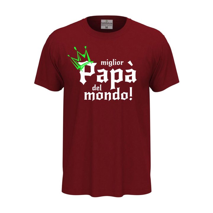 T-shirt estiva "MIGLIOR PAPA' DEL MONDO", idea regalo disponibile festa papa' padre genitori regalo