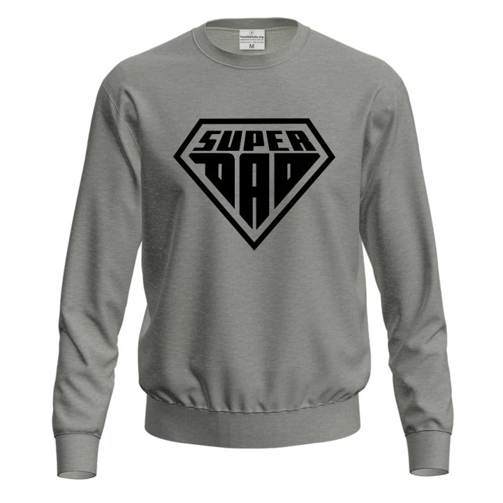 Felpa maglia con stampa DTF "SUPER DAD", idea regalo simpatica festa papa' baby shower