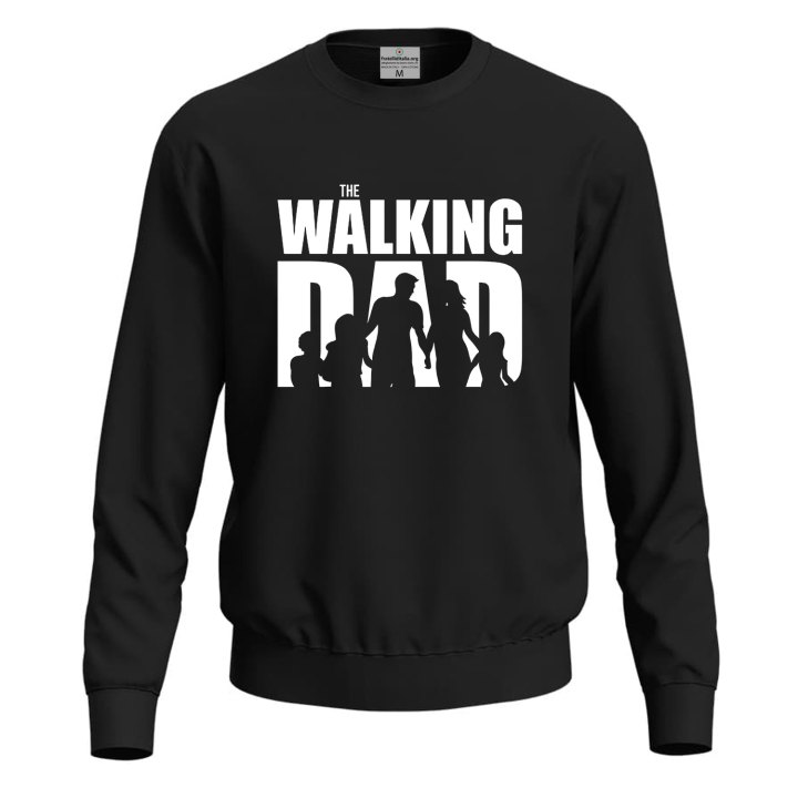 Felpa maglione con stampa digitale "THE WALKING DAD", idea regalo nascita papa' padri festa