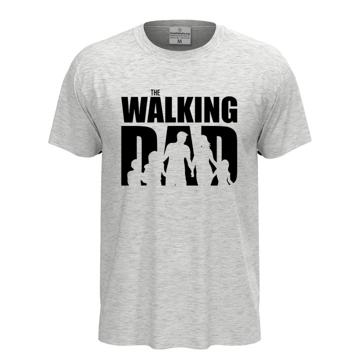 T-shirt classica a manica corta con stampa "THE WALKING DAD", idea regalo disponibile in diversi colori e taglie
