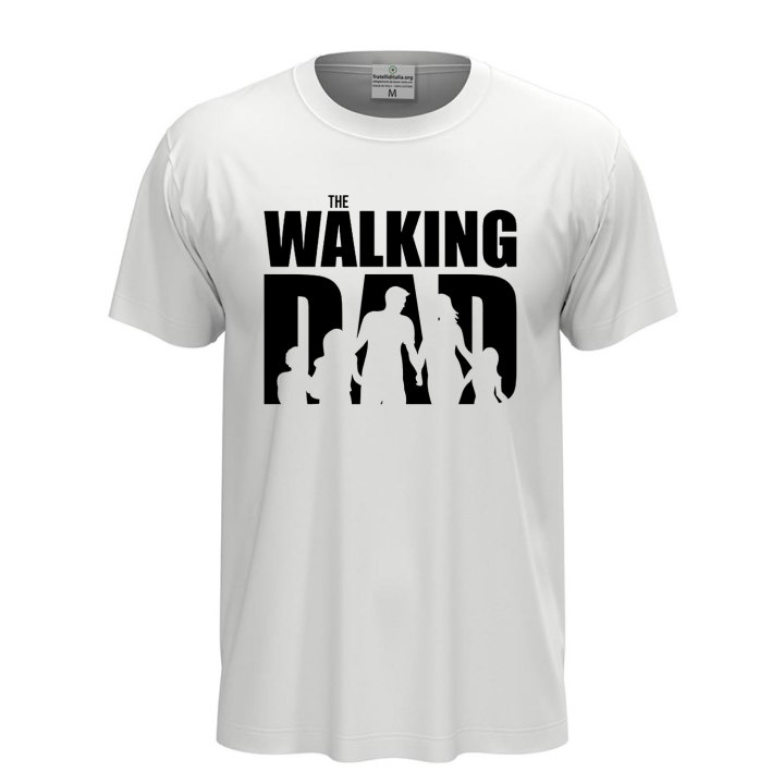 T-shirt classica a manica corta con stampa "THE WALKING DAD", idea regalo disponibile in diversi colori e taglie