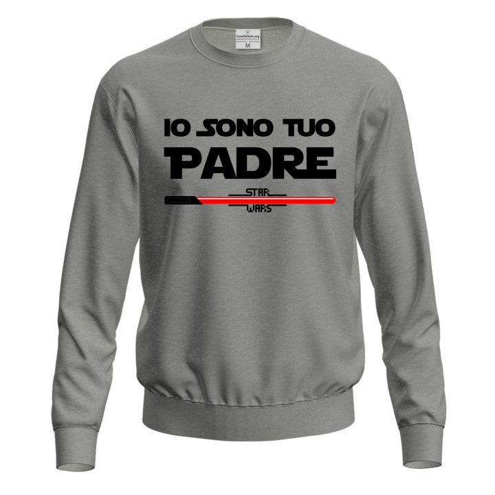 Felpa maglia con stampa digitale  "IO SONO TUO PADRE", idea regalo per la festa del papa' nascita