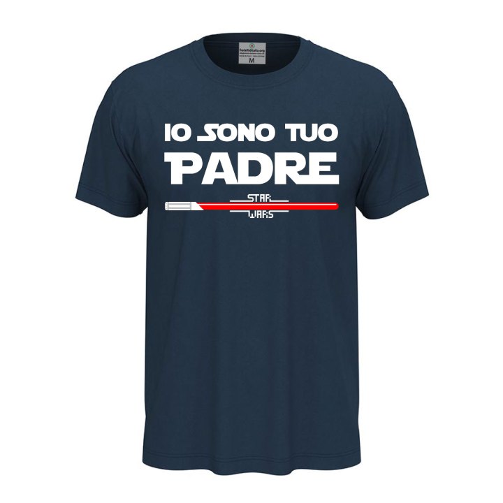 T-shirt classica unisex a manica corta con stampa "IO SONO TUO PADRE", idea regalo per la festa del papà disponibile in diversi colori e taglie.