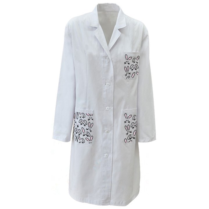 Camice bianco medico dottoressa laboratorio donna pediatra Pasqua primavera clownterapia sanitario