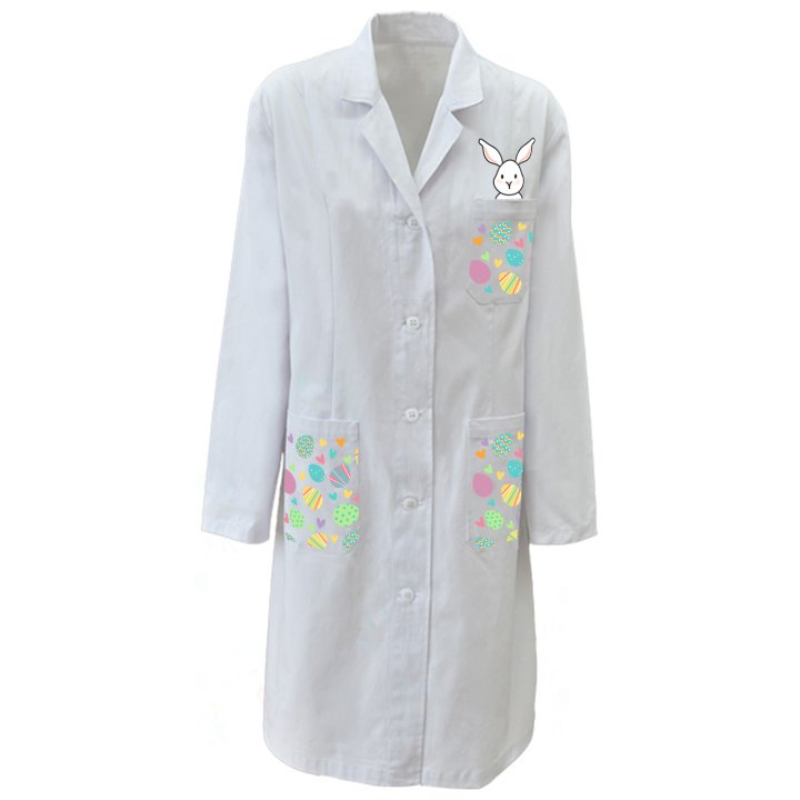 Camice bianco medico dottoressa laboratorio donna pediatra Pasqua primavera clownterapia sanitario