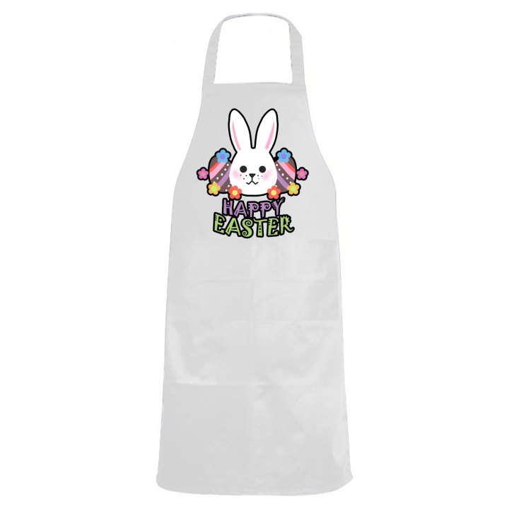 Grembiule parannanza ristorante cucina stampa "HAPPY EASTER' pranzo Pasqua coniglio primavera