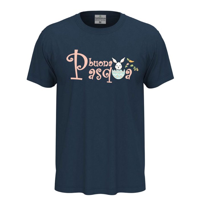 T-shirt pasquale unisex a manica corta stampa "BUONA PASQUA", idea regalo per le festività Pasquali