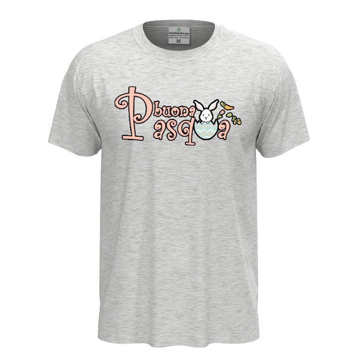 T-shirt pasquale unisex a manica corta stampa "BUONA PASQUA", idea regalo per le festività Pasquali