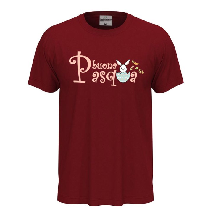 T-shirt pasquale unisex a manica corta stampa "BUONA PASQUA", idea regalo per le festività Pasquali