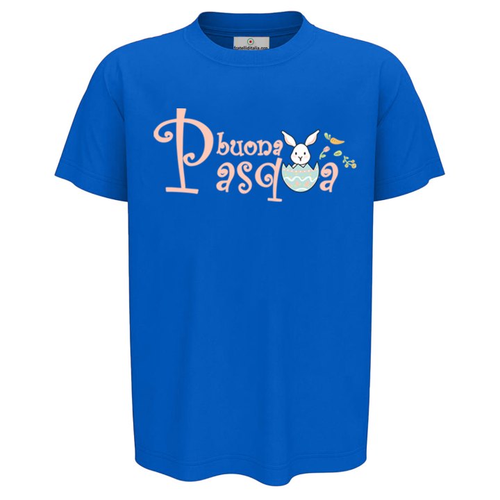 T-shirt maglietta abbigliamento mezza manica bambino bambina unisex "BUONA PASQUA" regalo