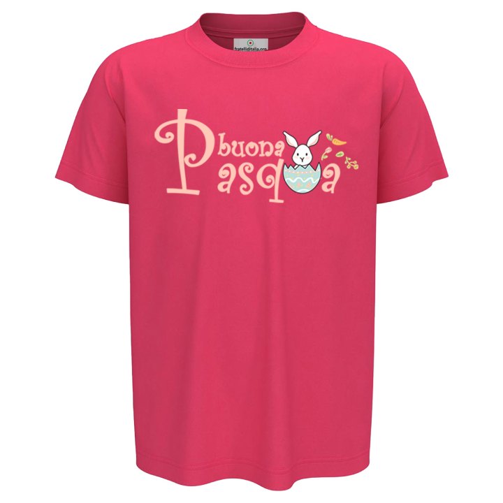 T-shirt maglietta abbigliamento mezza manica bambino bambina unisex "BUONA PASQUA" regalo