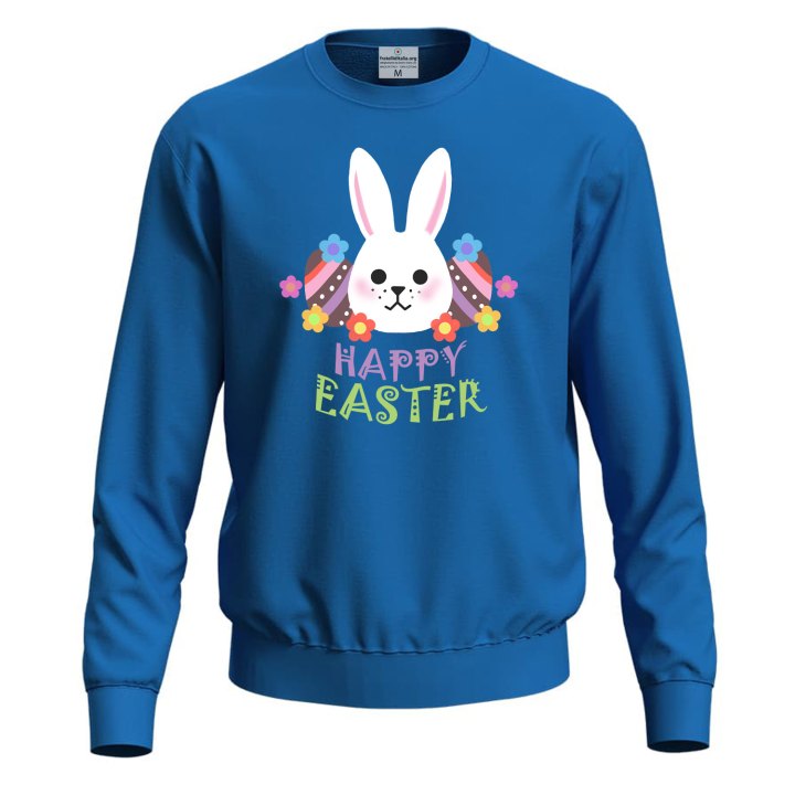 Felpa maglia unisex con stampa  "HAPPY EASTER" lavoro bar regalo per le festività Pasquali Pasqua