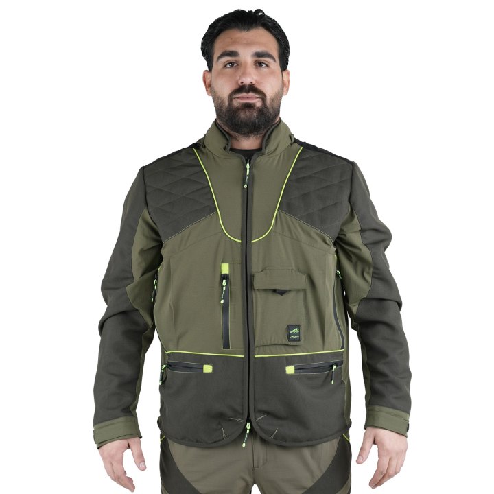Giacca da caccia Masseria Hunting 84 Verde Ergonomica, resistente e multitasche