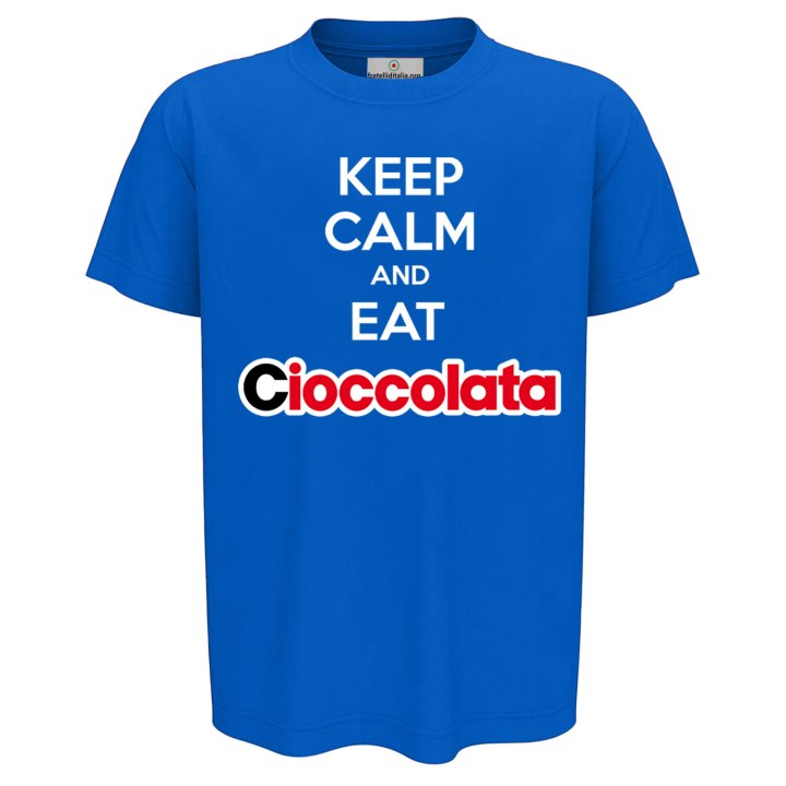 T-shirt maglia unisex a manica corta  "KEEP CALM AND EAT CIOCCOLATA" regalo cioccolato divertente