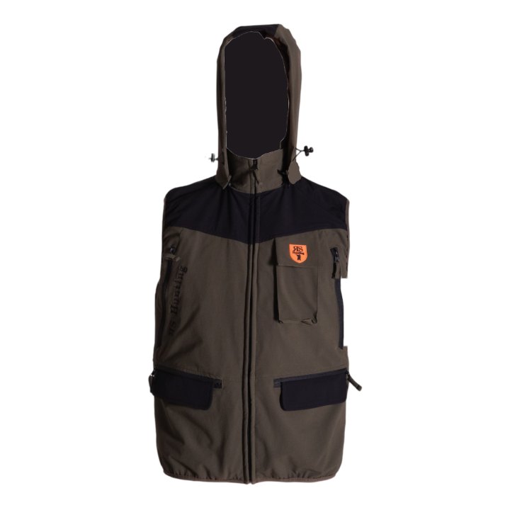 Gilet da Caccia Rip-Stop Elasticizzato carniere posteriore con doppia zip Idrorepellente e traspirante