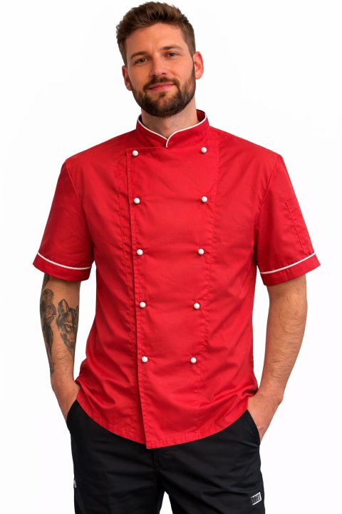 Giacca cuoco chef lavoro cucina ristorante estiva mezze maniche alimentari - Personalizzabile con il tuo logo
