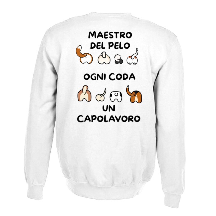 Felpa maglione con stampa DTF "MAESTRO DEL PELO" barbiere dogsitter toelettatore veterinario
