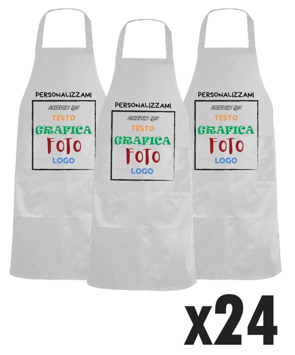 Stock 24 Grembiuli Professionali Personalizzabili Fratelliditalia - Modello Regular Fit Traspirante Antipieghe con Tasche