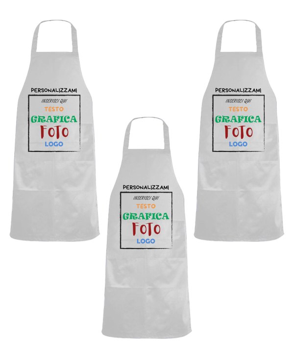 Kit 3 Grembiuli Professionali Personalizzabili Fratelliditalia - Paravanti Traspiranti Regular Fit con Tasca - Made in Italy