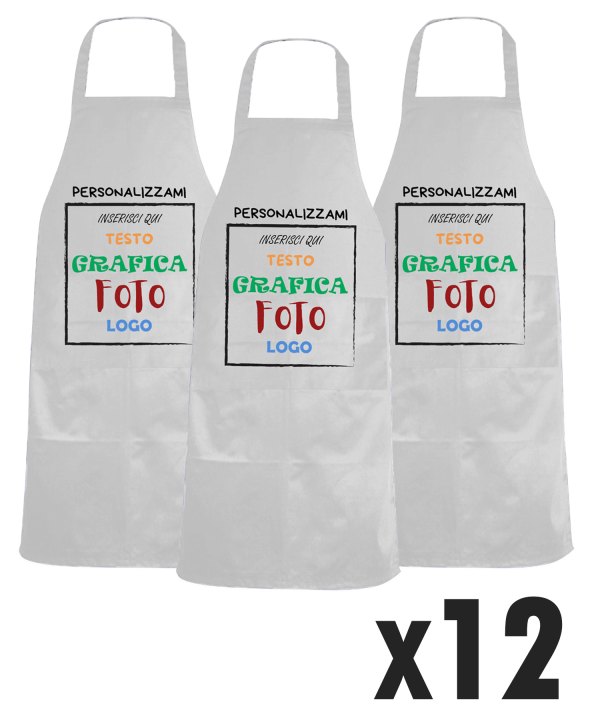 Stock 12 Grembiuli Professionali Personalizzabili Fratelliditalia - Fornitura Ristorante e Cucina - Made in Italy
