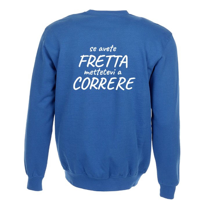 Felpa unisex per barista con stampa sul retro DTF mettetevi a correre idea regalo uomo donna