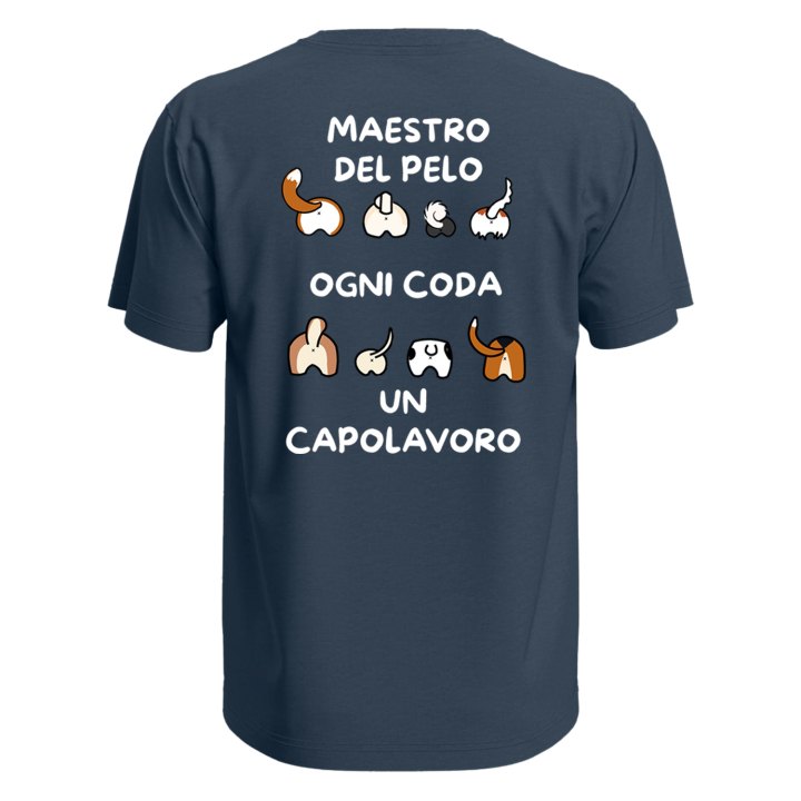 T-shirt classica a manica corta con stampa DTF "MAESTRO DEL PELO" - per tolettatori o veterinari dogsitter barbieri umorismo