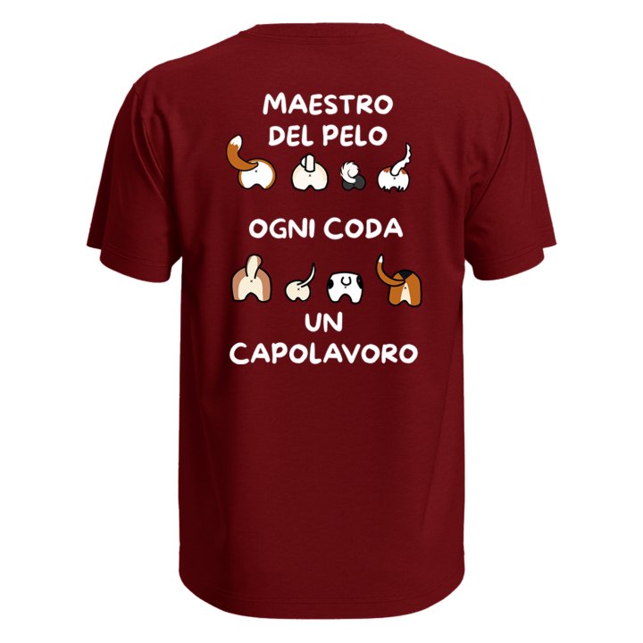 T-shirt classica a manica corta con stampa DTF "MAESTRO DEL PELO" - per tolettatori o veterinari dogsitter barbieri umorismo