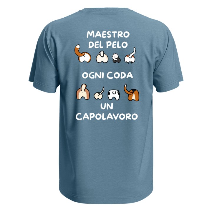 T-shirt classica a manica corta con stampa DTF "MAESTRO DEL PELO" - per tolettatori o veterinari dogsitter barbieri umorismo