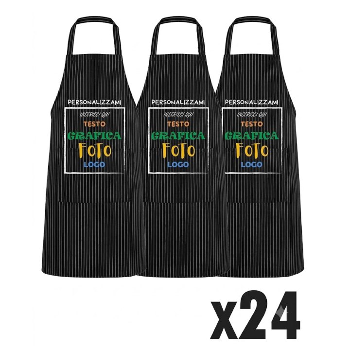 Stock 24 Grembiuli Professionali Personalizzabili Fratelliditalia - Modello Regular Fit Traspirante Antipieghe con Tasche