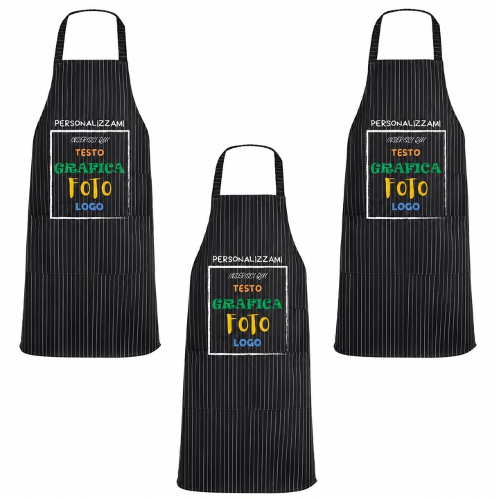 Kit 3 Grembiuli Professionali Personalizzabili Fratelliditalia - Paravanti Traspiranti Regular Fit con Tasca - Made in Italy