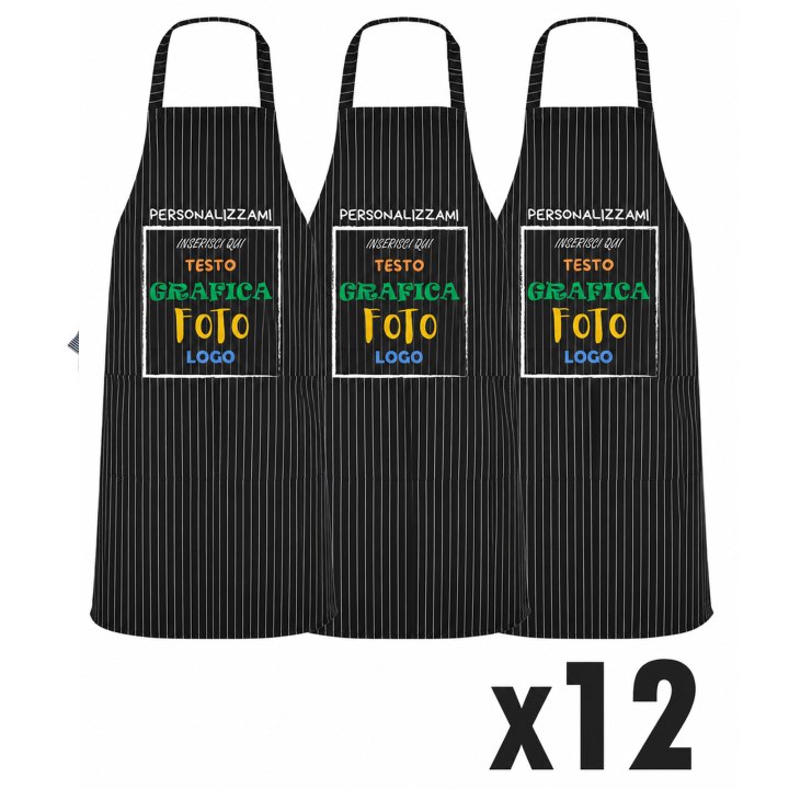Stock 12 Grembiuli Professionali Personalizzabili Fratelliditalia - Fornitura Ristorante e Cucina - Made in Italy