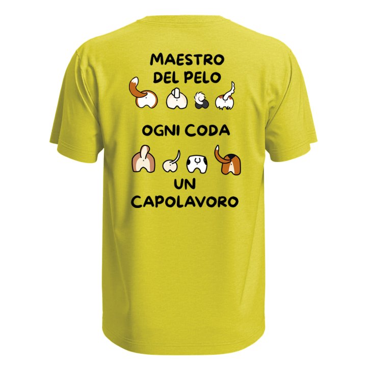 T-shirt classica a manica corta con stampa DTF "MAESTRO DEL PELO" - per tolettatori o veterinari dogsitter barbieri umorismo