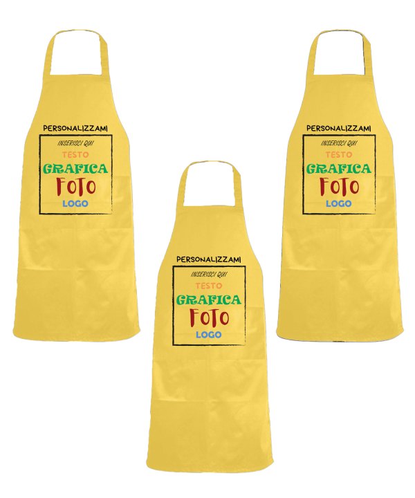 Kit 3 Grembiuli Professionali Personalizzabili Fratelliditalia - Paravanti Traspiranti Regular Fit con Tasca - Made in Italy