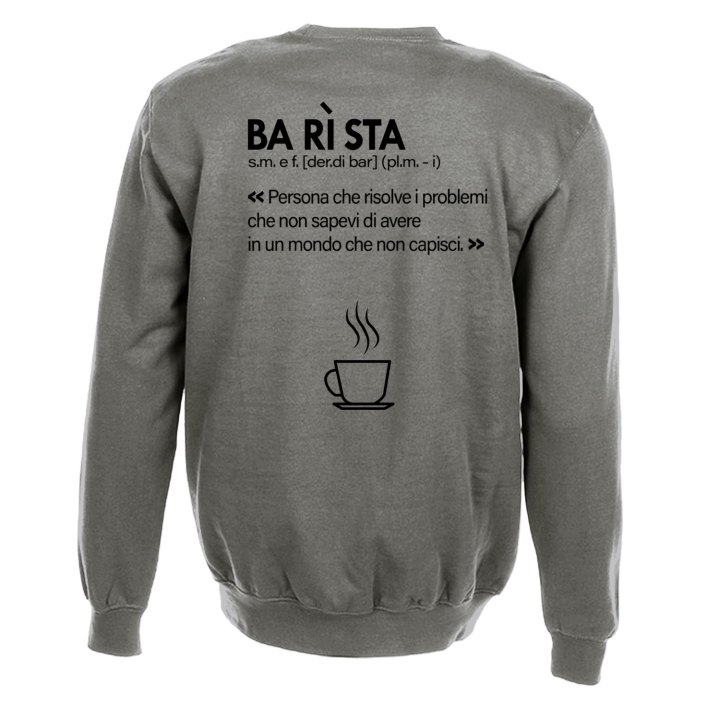 Felpa maglia unisex per barista con stampa ITALIAN ESPRESSO bar caffetteria abbigliamento caffe' idea regalo uomo donna