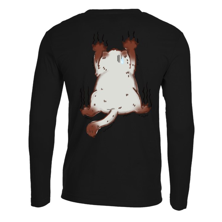 T-shirt a manica lunga con stampa  sul retro "Gatto", idea regalo per amanti dei gatti e felini compleanno