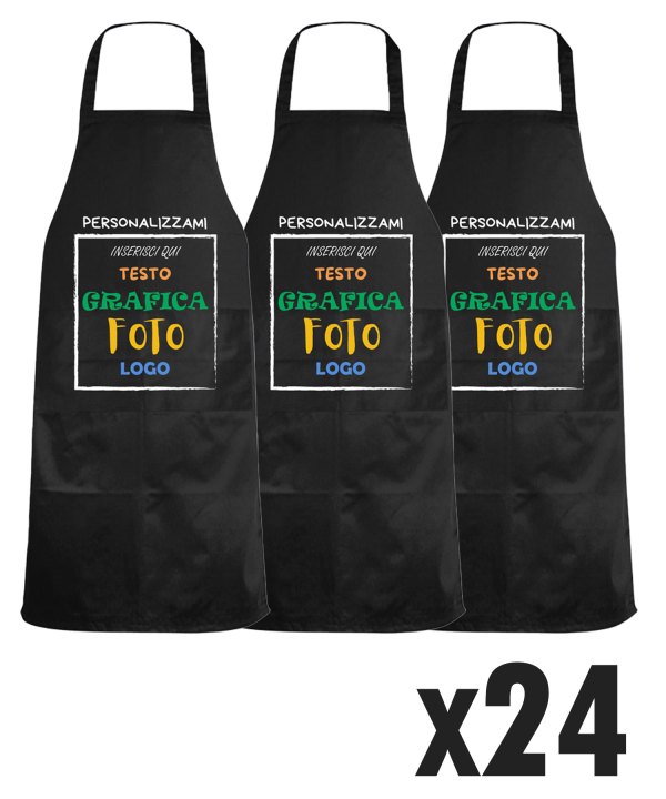 Stock 24 Grembiuli Professionali Personalizzabili Fratelliditalia - Modello Regular Fit Traspirante Antipieghe con Tasche