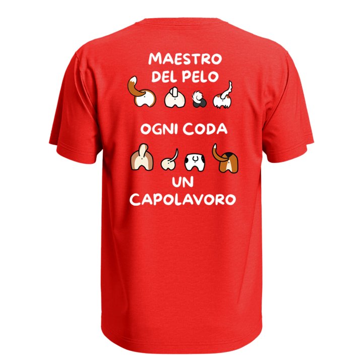 T-shirt classica a manica corta con stampa DTF "MAESTRO DEL PELO" - per tolettatori o veterinari dogsitter barbieri umorismo
