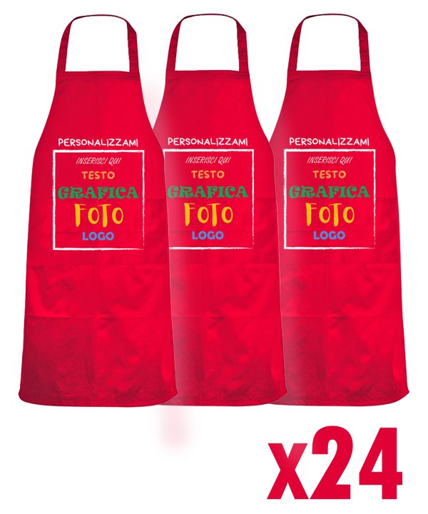 Stock 24 Grembiuli Professionali Personalizzabili Fratelliditalia - Modello Regular Fit Traspirante Antipieghe con Tasche