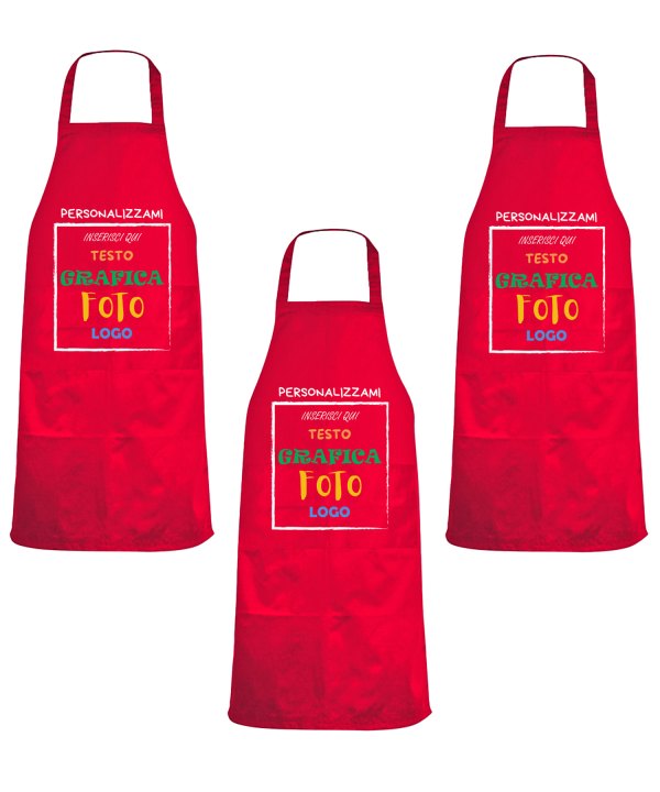 Kit 3 Grembiuli Professionali Personalizzabili Fratelliditalia - Paravanti Traspiranti Regular Fit con Tasca - Made in Italy