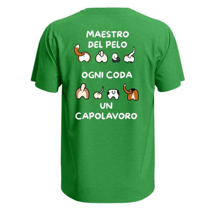 T-shirt classica a manica corta con stampa DTF "MAESTRO DEL PELO" - per tolettatori o veterinari dogsitter barbieri umorismo